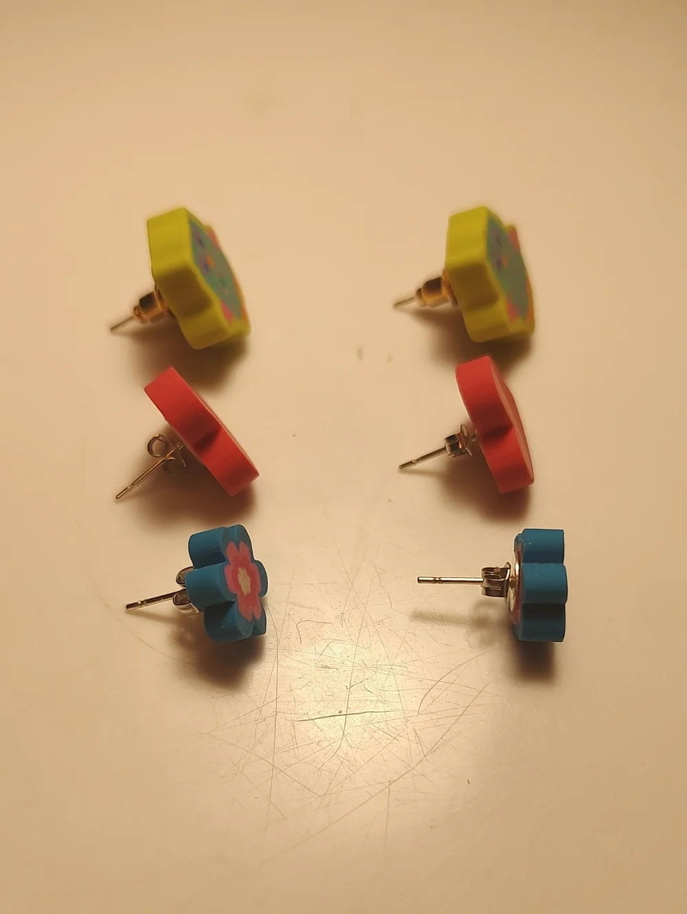 Kids Heart, Flower & Owl Earrings Lot X 3